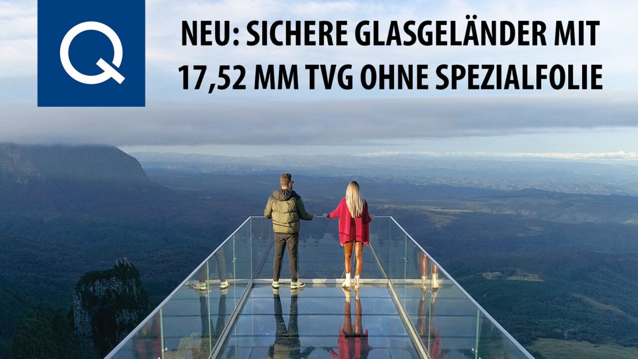 Sichere Geländer nach SIA2057 mit 17,52 mm VSG Glas.