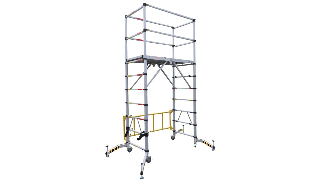 5 Plattformhöhen einstellbar: 0.61 m, 1 m, 1.25 m, 1.75 m, 2 m